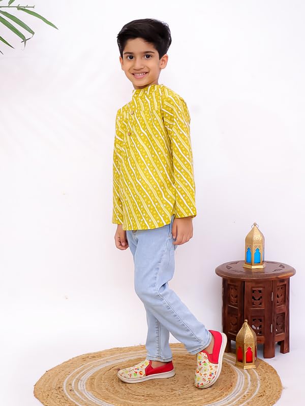 Image of superminis Boys Cotton Regular Fit Printed Kurta Shirt