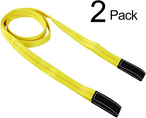 Miniatura 6 de Trekassy Paquete de 2 correas de elevación de 10 x 2 pulgadas, correas de elevación de 10 pies con capacidad máxima de cesta de 10,000 libras,