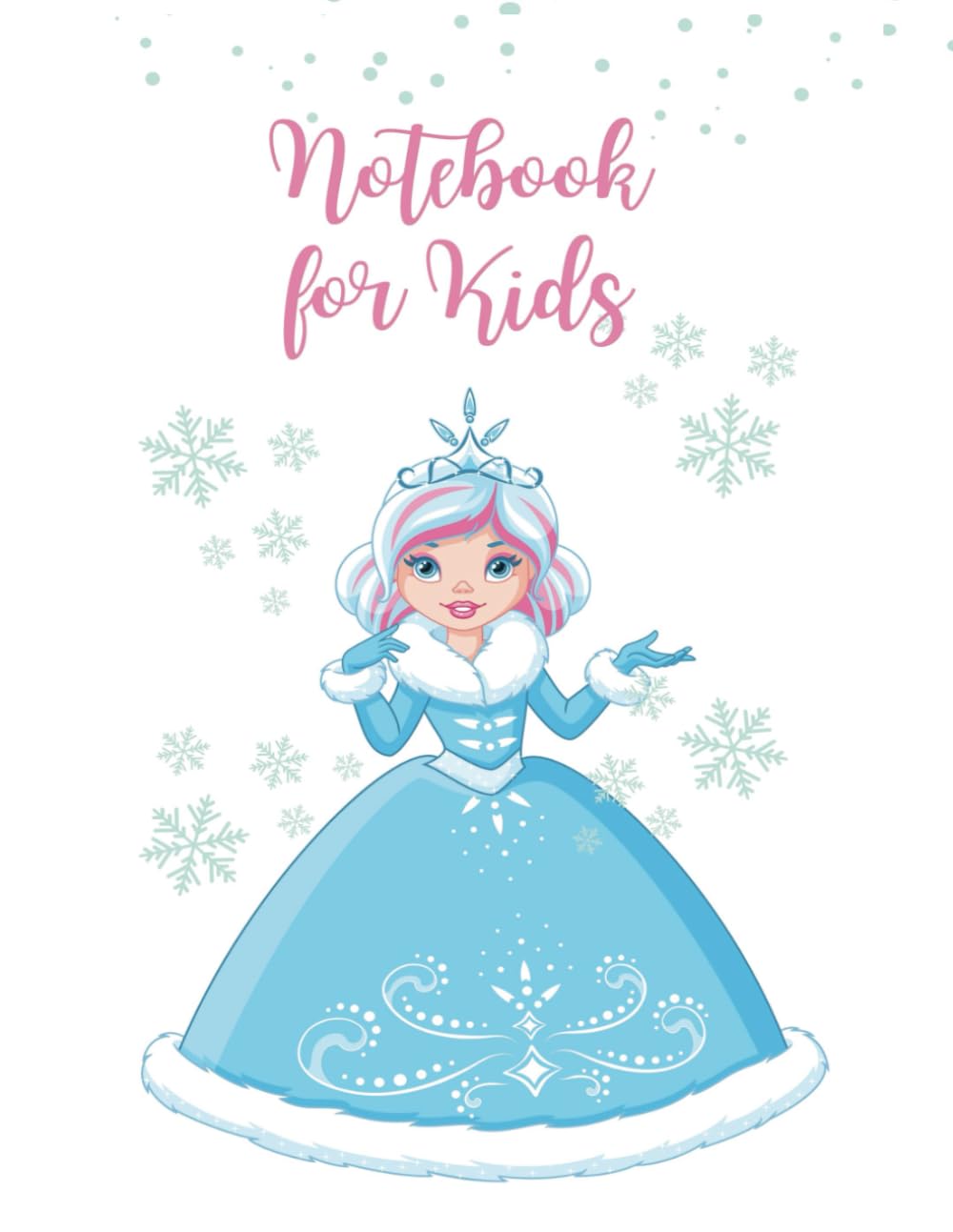 Notebook for Kids: for kids 3+, for practice drawing and early writing skills, for girls and boys, with blue, red and dotted lines, with blank drawing space, 8,25'x11', 100 pages, Winter edition