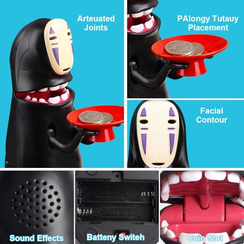 DAJASD Spardose, Anime Kawaii MüNzen Spardose mit Soundeffekten, Cartoon-Sparschwein, Sparschwein für Kinder Automatischem Schlucken von Münzen Flexibler Bewegung Geschenk für Kinder Erwachsene