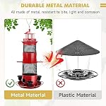 Decflow Bird Feeders for Outdoors Hanging, Wild Bird Feeder for Outside Bird with Three Water Cups, 4 lbs Large Capacity Durable Metal Bird Seed Feeder for Small Birds