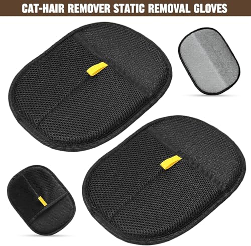 Ayucanpeng 2 Stück Fellmagnet Handschuh,2025 New Pet Hair Remover Glove,Fellmagnet Katzenhaarentferner Handschuh,Wiederverwendbare Katzen Handschuhe,Tierhaar Entfernungs Handschuhe für Fellpflege