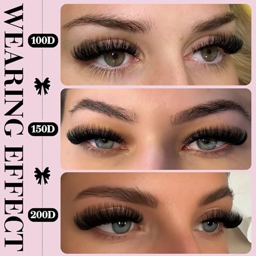 Image of Fluffy Lash Clusters 100-150-200D Volume Eyelash Clusters 10-16mm Wispy Individual Lashes D Curl Cluster Eyelash Extensions 300pcs DIY Lash Extensions(D Curl 300pcs)