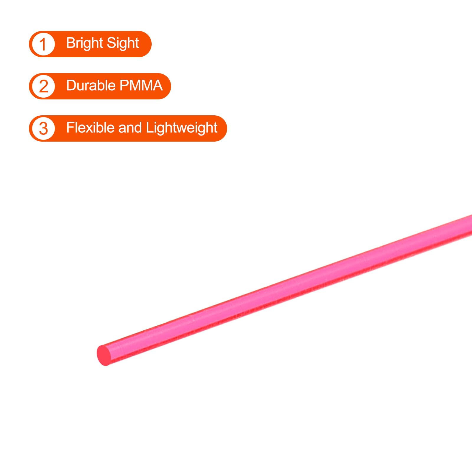 6 Fibre Ottiche Per Mirino Archi - PMMA 1mmx15cm, Colori Fluorescenti Rosso Verde Arancione - Foto 10