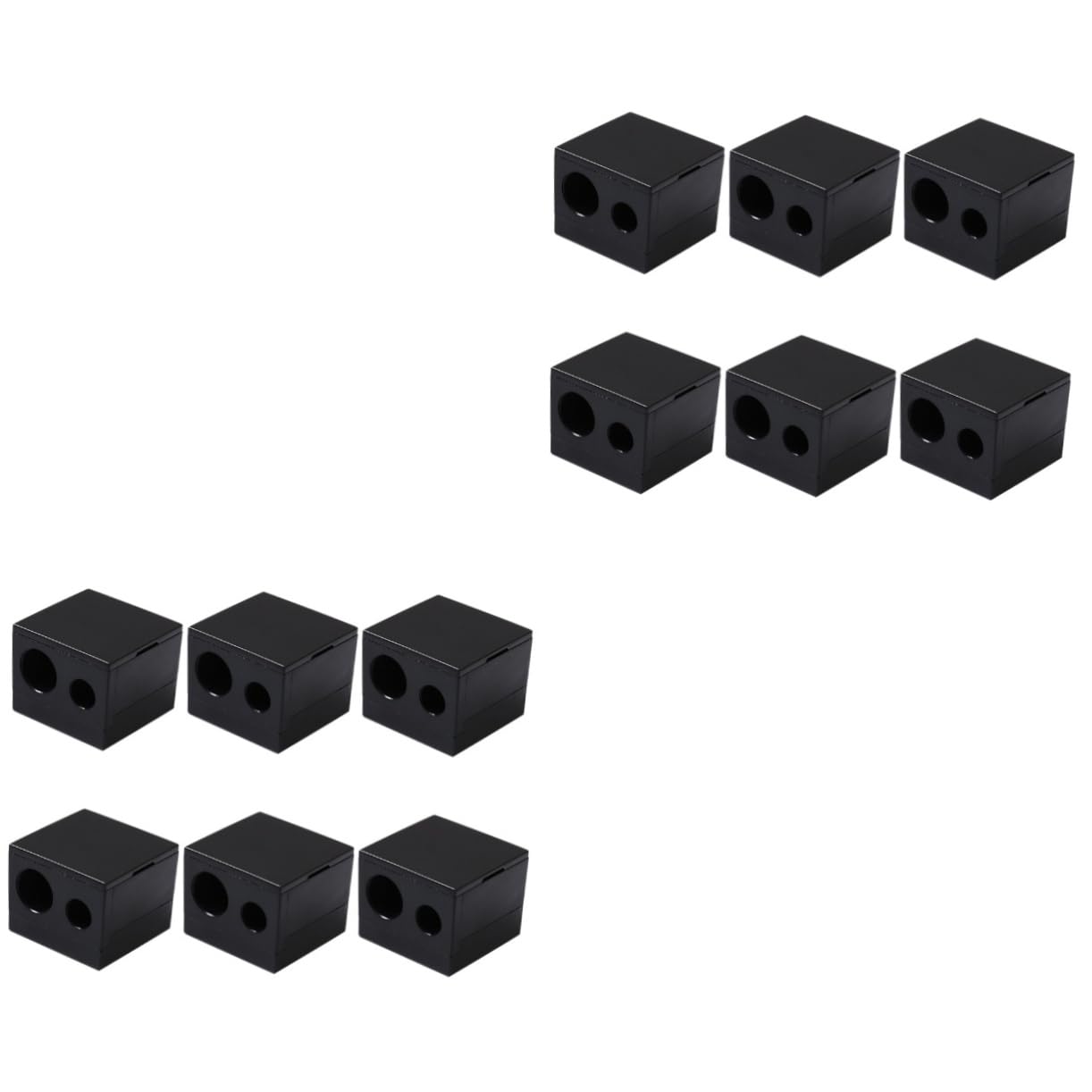 TOVINANNA 2sets Brow Pencil Sharpener Eyeliner Sharpener Makeup Supplies Double Hole Sharpening Tool for School Office 6pcs*2
