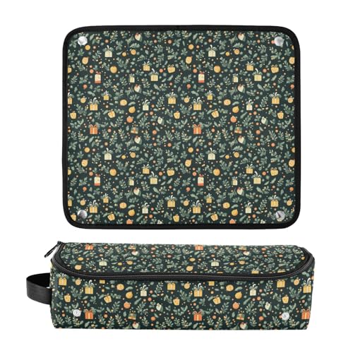 Bolso de viaje Holly Berry Marble para herramientas de cabello resistente al calor con alfombrilla para planchas, rizadores y accesorios de cuidado capilar miniatura 3
