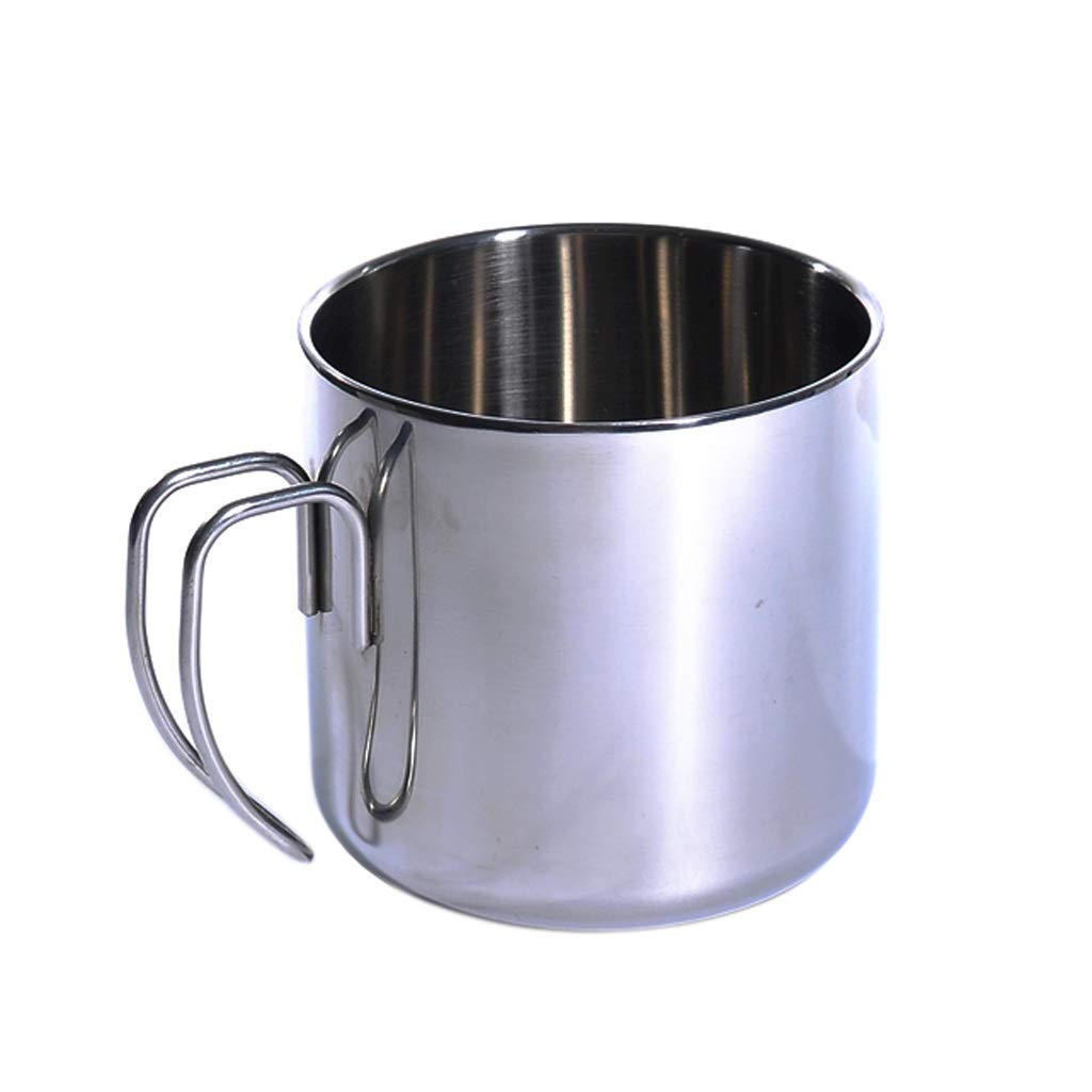 Kaffee-Becher Edelstahl-Becher kann aufgehängt Werden Kapazität Becher mit Griff-Vakuum-isoliert Doppelschicht-Kaffeetasse Einfache tragbare Teetasse 400ml (Color : White)