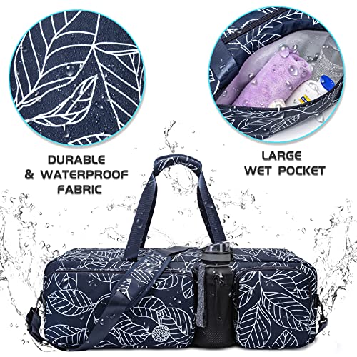 HAGUSU Yoga Mat Bag, Waterproof Large Yoga Bags and Carriers Tote Bag for Women Men, Yoga Mat Gym Tote Sports Duffle Bag Carry Bag with Wet Pocket & Shoulder Strap for Yoga/Pilates/Workout/Dancing/Gym - Image 6