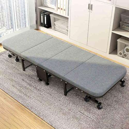 Cama plegable con colchón para adultos, cunas plegables portátiles con ruedas para el hogar, sala de estar, siesta de oficina