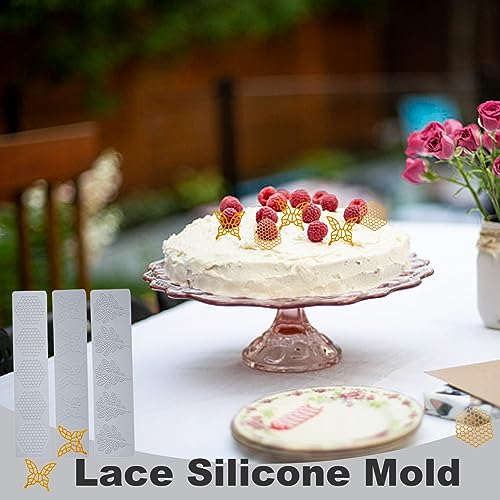 Molde para decoración de tortas en silicona 3 piezas miniatura 3
