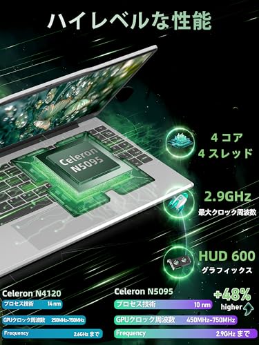 undefined Fsjun ノートパソコン Office 2024&win 11搭載 14型 1920*1080 IPS液晶 数字キー付き薄型ノートPC インテル Celeron N5095 【N4000とAMD3020eより速い】4コア プロセッサー / 8GBメモリ/ Pcie SSD 512GB 2.4g&5g Wi-Fi 対応 ラップトップ 初心者にシルバー の商品画像 2