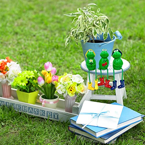 FONDUO Deko Garten Frosch Figuren, 3 Stück Gartendeko Statue, Tiere Ornament Gartenfigur Für Außen, Harz Statue Bauernhof Balkon Miniteich Teich Wohnzimmer Office Deko (B)
