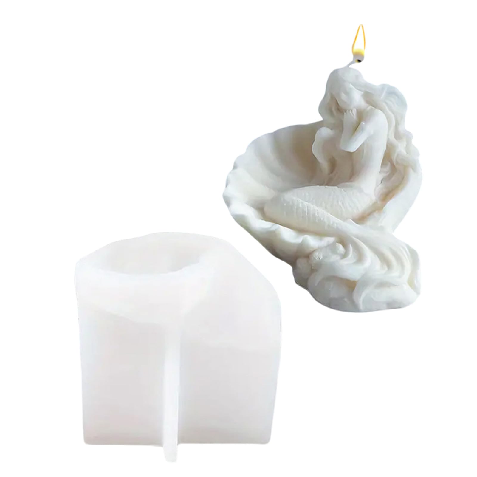 Bella conchiglia a forma di sirena a forma di candela flessibile in silicone per progetti artigianali appassionati