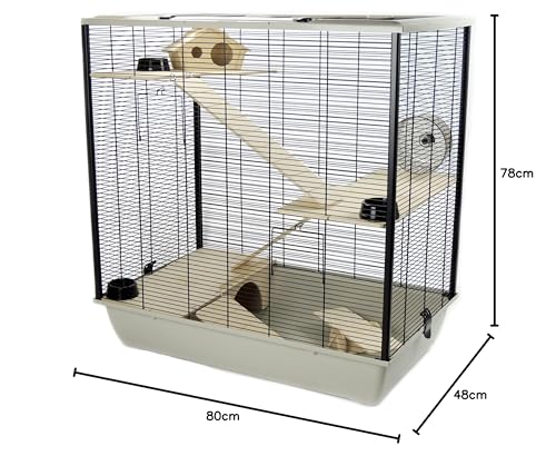 Hamster & Rat Cage 78cm x 48cm x 80cm - Plaza Tall Multi-Level Grey | Little Friends - Image 6