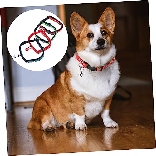 Collier pour chat de Noël réglable avec clochettes, collier ajustable pour petits chiens, 4pcs - 7
