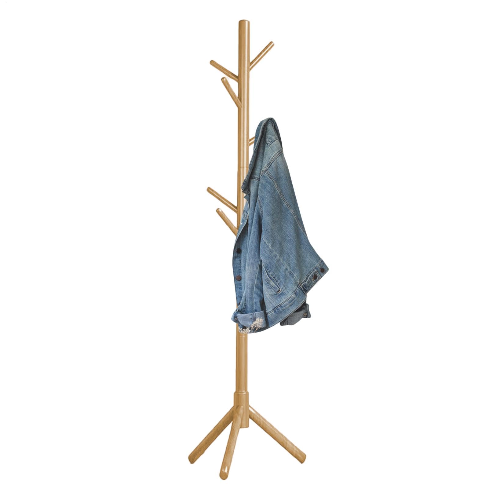 Porte-manteau en bois stable avec patères pour rangement de chambre