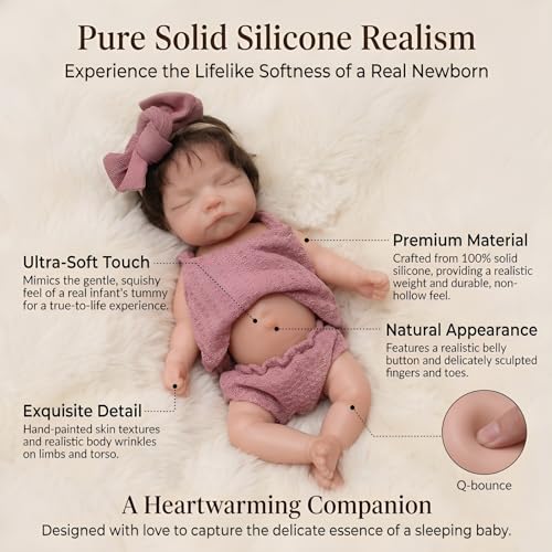Muñeca bebé de silicona 10 pulgadas cuerpo completo niña miniatura 2