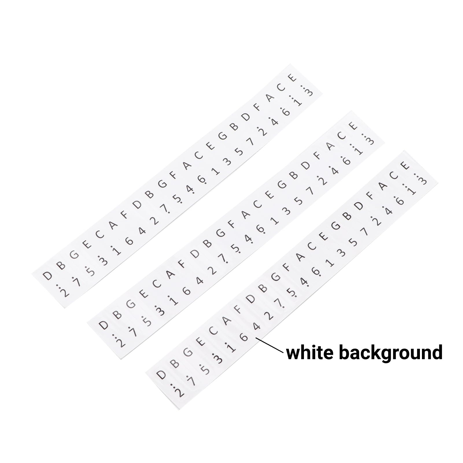 3Pcs 17 Key Thumb Piano Stickers Kalimba Staff Labels Button Keys Stickers Musical Note Decoration for Beginners and Kids(white)