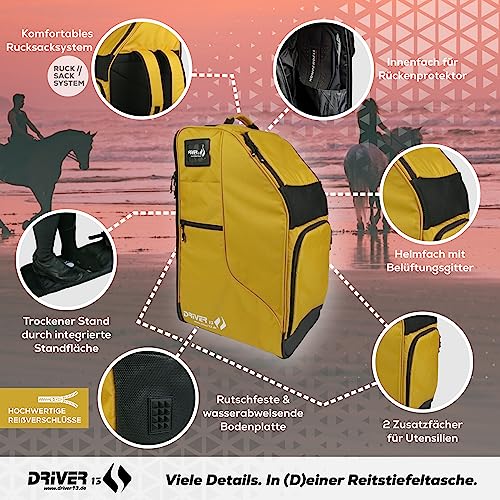 Sac à dos bottes d'équitation, compartiment casque étanche multi-poche - 3