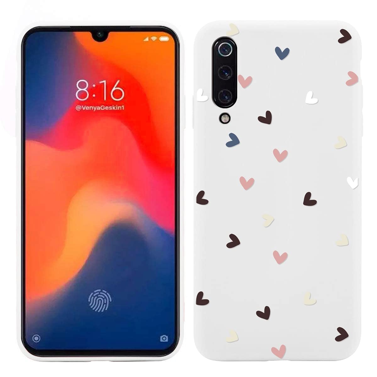 Yoedge 2 Pezzi Cover per Xiaomi Redmi Note 8 6,3, Squishy Silicone TPU Custodia per Cellulari con Disegni Aesthetic, Ultra Sottile Matte Antiurto Originale Cover Disegno Case, Mappa