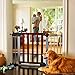 Munchkin® Auto Close Modern™ Pressure Mounted Baby Gate for Stairs, Hallways and Doors, Walk Through with Door, 2 x 40.5 x 29 inches, Dark Wood and Silver Metal