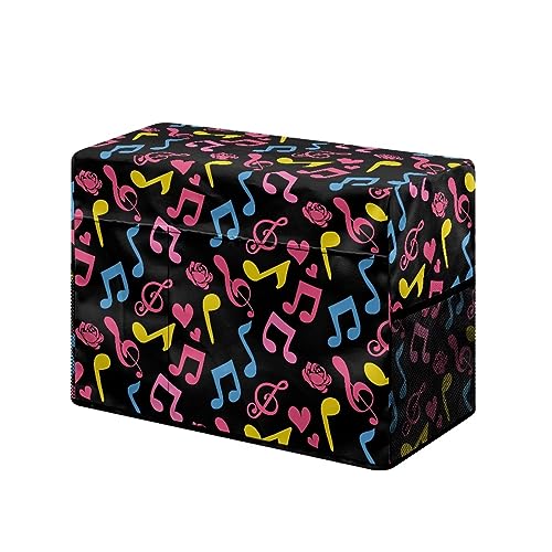 Copertura protettiva antipolvere per macchina da cucire con tasche morbida e leggera per da semplice da riporre Note musicali. Organizer per borse