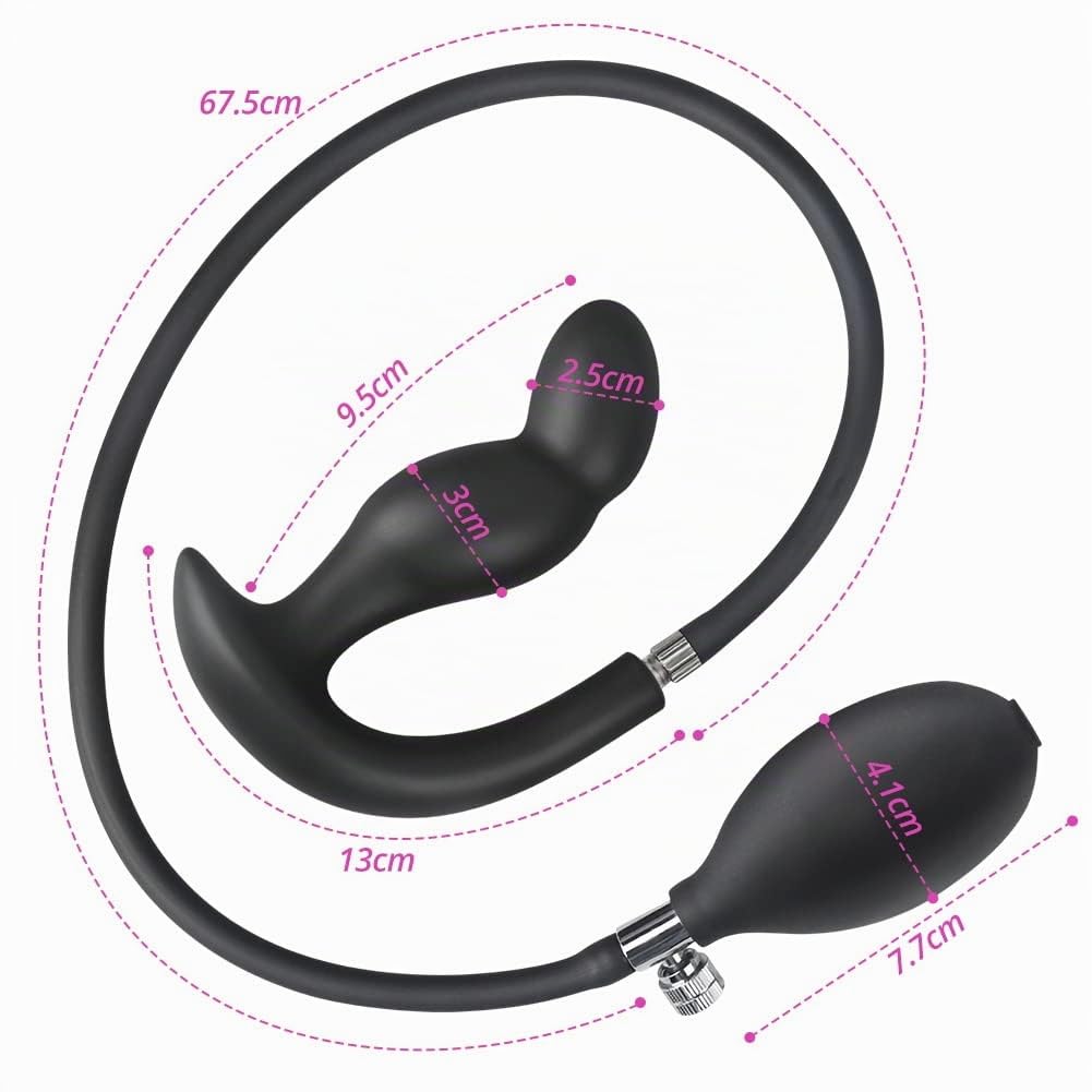 Roluck Tapón anal inflable de silicona líquida para estimulación del punto G y la próstata, entrenamiento anal y masaje, juguete sexual