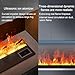3D Water Vapor Electric Fireplace with Realistic Atomized Flame - Touch Screen/Remote Control, Automatic Water Filling