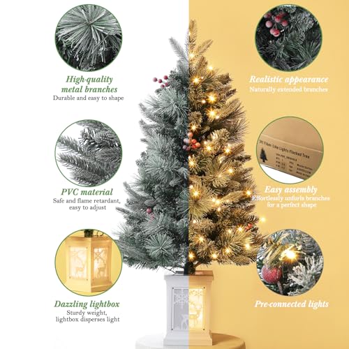 90cm Weihnachtsbaum künstlich mit 78 Beleuchtung- 3ft Weihnachtsbaum Künstlich Batteriebetrieben mit 8 Beleuchtungs-Modi… – Ansicht 3