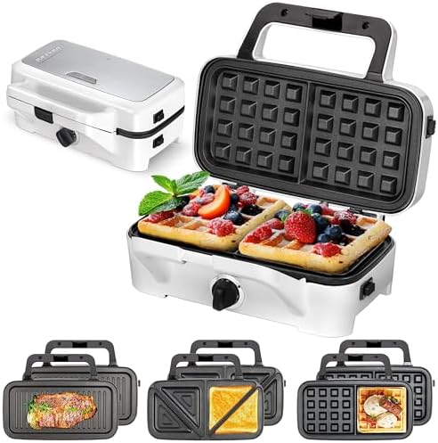 MPM MOP-33M Sandwichera 3 en 1, Placas Intercambiables, Sandwich ...