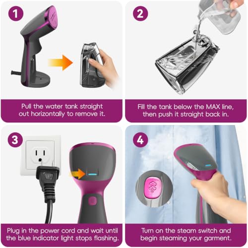 Image of OGHom Portable Travel Handheld Steamer for Clothes, Garment Wrinkle Remover