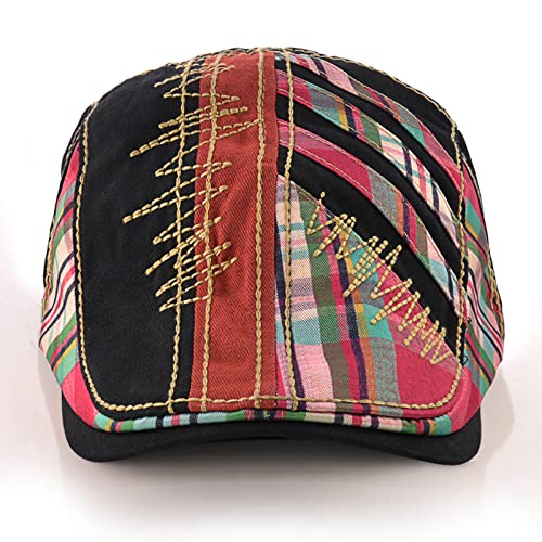 Image of M MOACC Men Beret Hat Cotton Adjustable Newsboy Hats Cabbie Gatsby Cap Driving Flat Caps