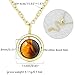 MISS RIGHT Dainty Healing Crystal Ball Lucky Bead Necklace 18K Gold Plated Chain for Women, Simple Tiger Eye Chakra Gemstone Beaded Necklaces (Tiger Eye)