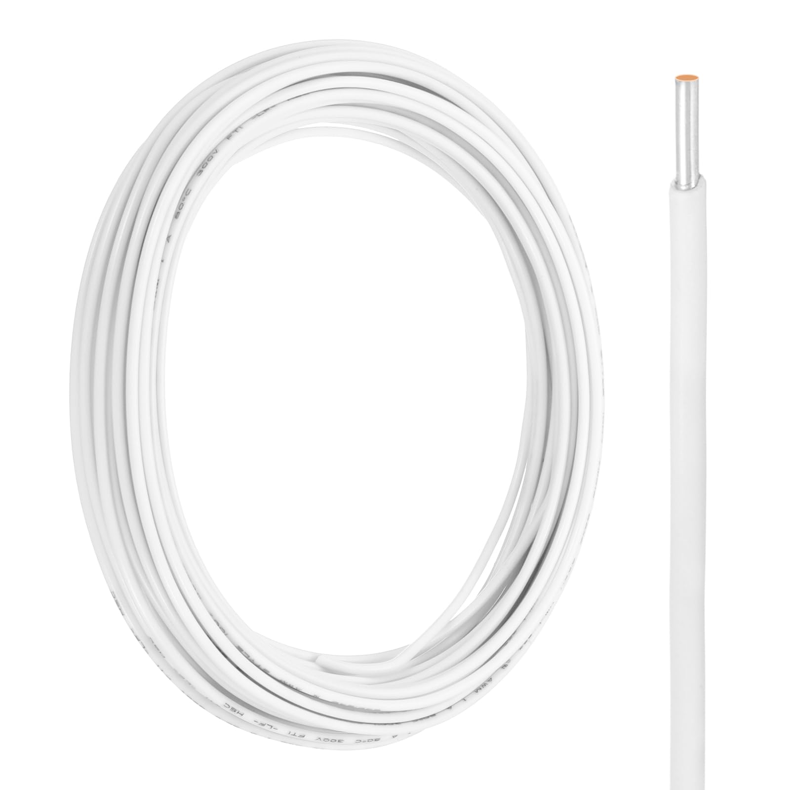 sourcing map UL1007 Solid Core Wire, 16 Gauge 25FT 300V 16 AWG Electrical Wire Tinned Copper PVC 80 Degree High Temp Internal Wiring for Fixed Installations, Appliances, White โ image 1