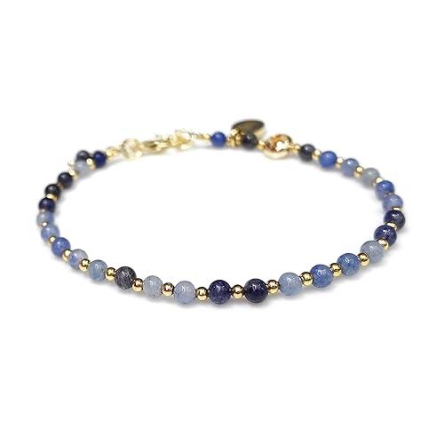 Morchic 3mm Natural Gemstone Bracelet 7.1" - Blue Aventurine