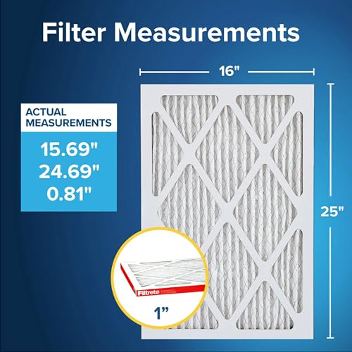 Filtrete 16x25x1 AC Furnace Air Filter, MERV 11, MPR 1000, Micro Allergen Defense, 3-Month Pleated 1-Inch Electrostatic  - Additional View