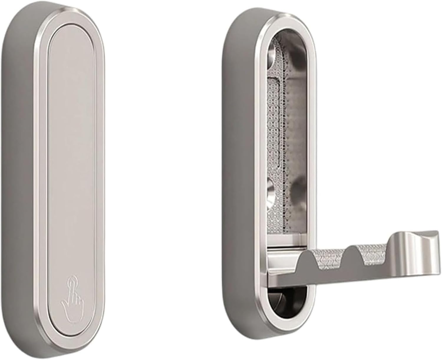 WQKISS 2 Pack Foldable Coat Hooks, Invisible Retractable Wall, Heavy Duty Zinc Alloy Space-Saving for Bathroom, Kitchen, Hallway(Silver)