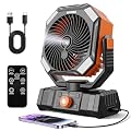 Ashtana Portable Misting Fan for Camping Beach Parties Patio Picnic Orange