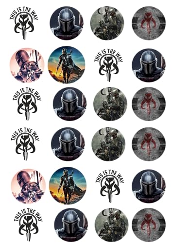 24 x Pre Cut Darth Vader Edible Wafer Cupcake Topper Fairy Cake Decoration