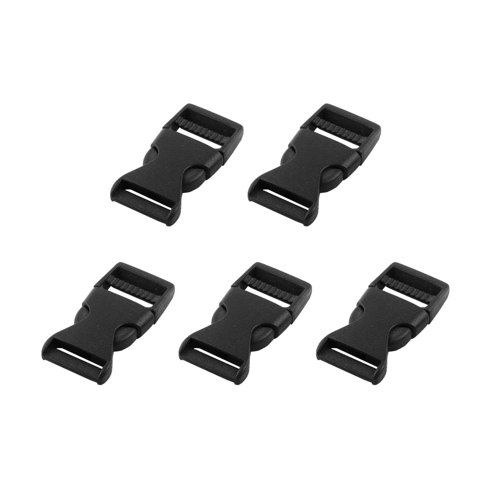 METALLIXITY Side Quick Release Buckle (2cm/0.8") 5Pcs, Plastic Adjustable Buckles - for Backpack Strap, Black