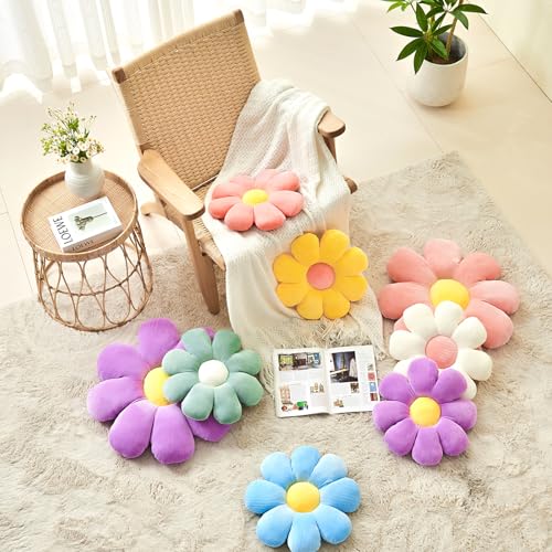 Mepherl Flower Pillow,Daisy Pillow Flower Shaped Throw Pillow,Cute Pillows Flower Cushion,Flower Floor Pillow Seating Cushion For Bedroom,Sofa,Couch thumb #3