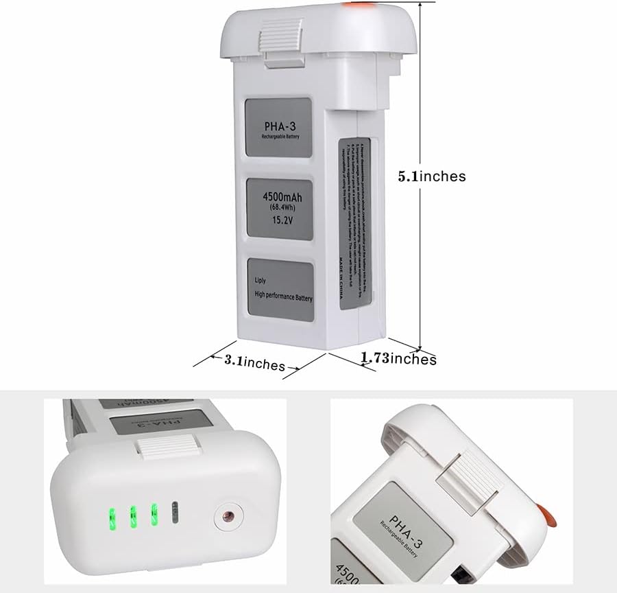 Miniatura 4 de 15.2V 4500mAh 68.4W, nueva batería de repuesto mejorada para drones DJI Phantom 3 SE Professional Advanced Standard Drone