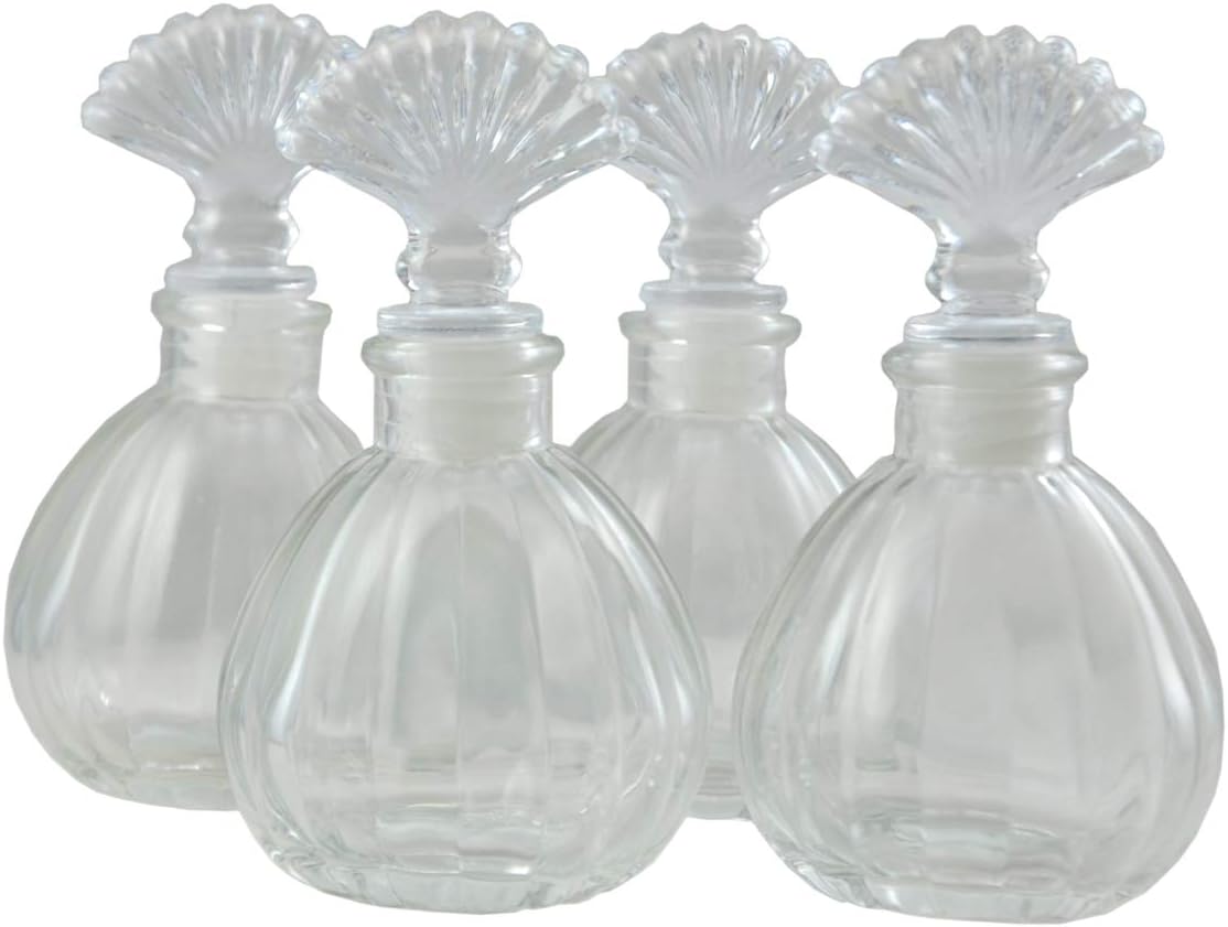 Ougual Set of 4 Important Oils Glass Diffuser Bottles Pumpkin+Crown 150ml