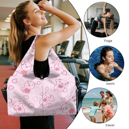 Yoga Mat Bag With Shoe Compartment Multi Gym Totebag Day Bag With Mat Strap 6 Pocket for Pilates Workout3
