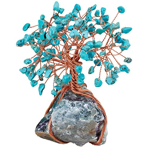 KYEYGWO Geld Baum umwickelt auf Crystal Base Bonsai Skulptur Figur für gutes Glück 3,5 Zoll - Image 3