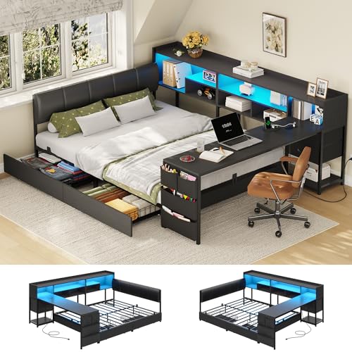 Dnxao Corner Bed Frame Full
