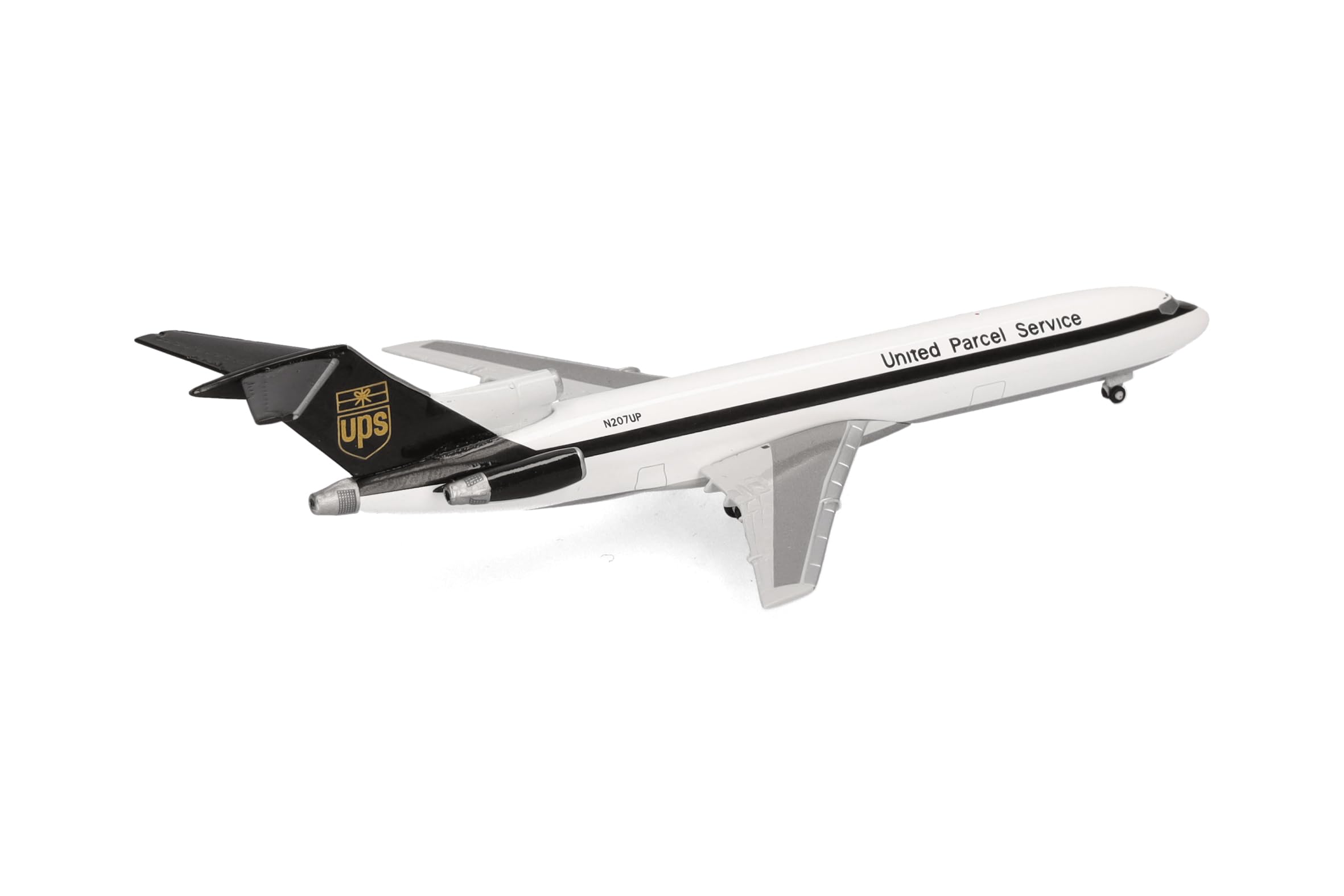 Herpa Modellino aereo UPS Airlines Boeing 727-200F, miniatura in scala 1:500, pezzo da collezione, modello di aereo senza base, metallo