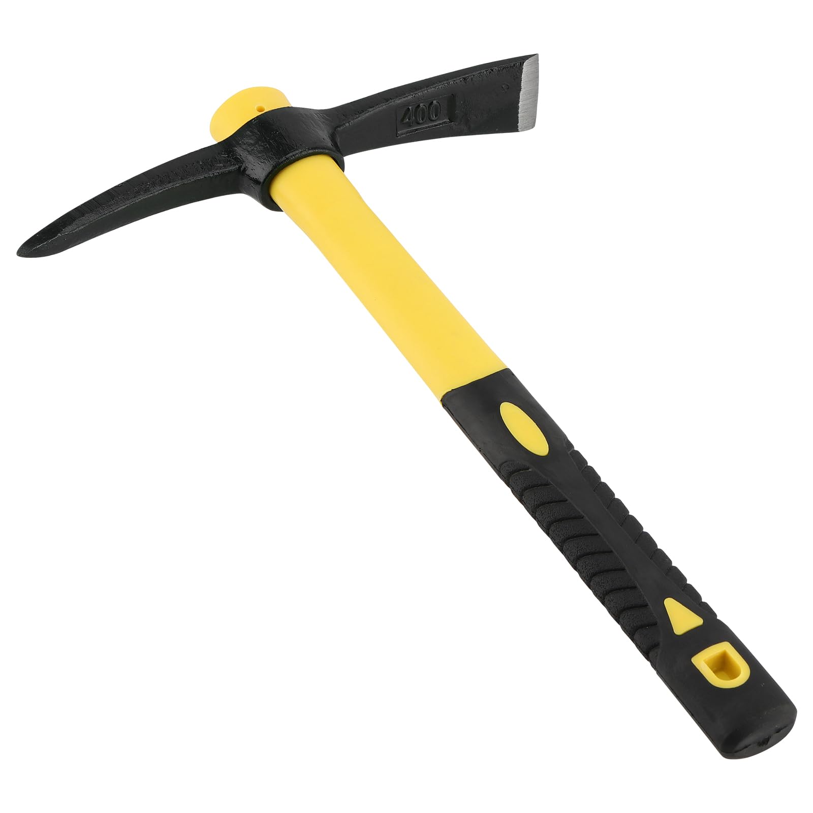 FUNSUEI 2 Stück 38cm Spitzhacke Garten mit Fiberglas Stiel und Geschmiedetem Stahl Kopf, Kreuzhacke Robust für Gartenarbeit