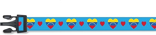 Miniatura 1 de Venezuela Dog Leash  I Love Venezuela  Heavy Duty Metal Snap Hook  Blue  Venezuela Flag  6 Foot or 4 Foot  All Countries Available  Made in NJ, USA