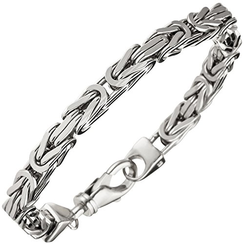 Jobo Herren Damen Königs-Armband aus 925 Sterling Silber 6 mm 21 cm